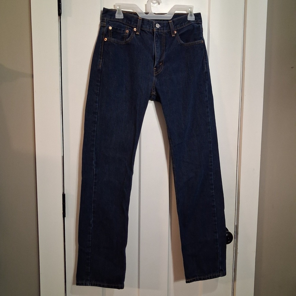 Levi Strauss 505 Jeans Mens 30x32 Blue Straight Leg Denim Regular Fit Workwear